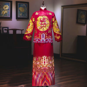 Wedding Bridal Toast Dress Plus Size Chinese Wedding Dress