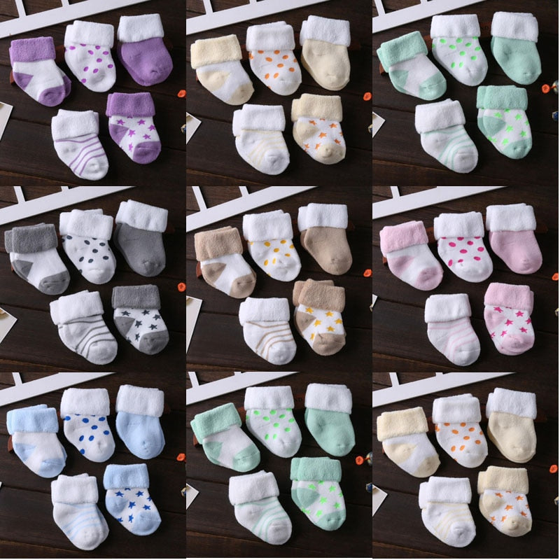 5 Pair/lot New Cotton Thick Baby Toddler Socks, Autumn and Winter, Warm Baby Boot Sock