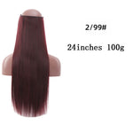 No Clips In Straight Hair Extensions, Invisible Ombre Bayalage, Synthetic Natural, Hidden Secret Wire Crown, Grey Pink Hair