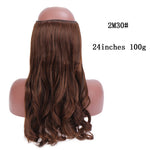 No Clips In Straight Hair Extensions, Invisible Ombre Bayalage, Synthetic Natural, Hidden Secret Wire Crown, Grey Pink Hair