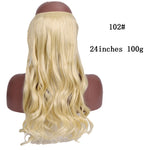 No Clips In Straight Hair Extensions, Invisible Ombre Bayalage, Synthetic Natural, Hidden Secret Wire Crown, Grey Pink Hair