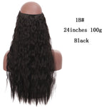 No Clips In Straight Hair Extensions, Invisible Ombre Bayalage, Synthetic Natural, Hidden Secret Wire Crown, Grey Pink Hair