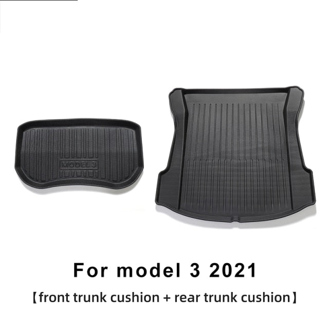 LUCKEASY Floot mats and back trunk mats for Tesla Model 3 2017-2021 All-Weather Waterproof and Wearable foot pad model 3 2021