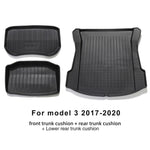 LUCKEASY Floot mats and back trunk mats for Tesla Model 3 2017-2021 All-Weather Waterproof and Wearable foot pad model 3 2021