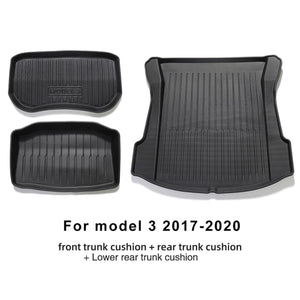 LUCKEASY Floot mats and back trunk mats for Tesla Model 3 2017-2021 All-Weather Waterproof and Wearable foot pad model 3 2021