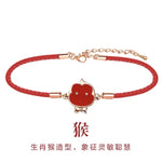 Chinese Style Trendy 12 Chinese Zodiac Animal Red String Bracelet