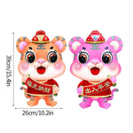 2022 Chinese New Year Door and Window Stickers, Cute Tiger Pattern, 2pcs Couplets