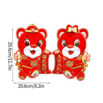 2022 Chinese New Year Door and Window Stickers, Cute Tiger Pattern, 2pcs Couplets